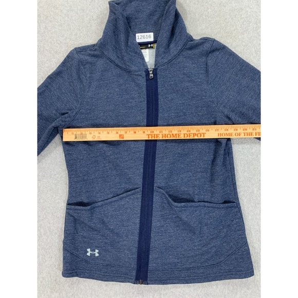 Under‎ Armour Loose Fit Cotton Blend Full Zip Jacket (Women's Medium) Blue - Picture 7 of 11